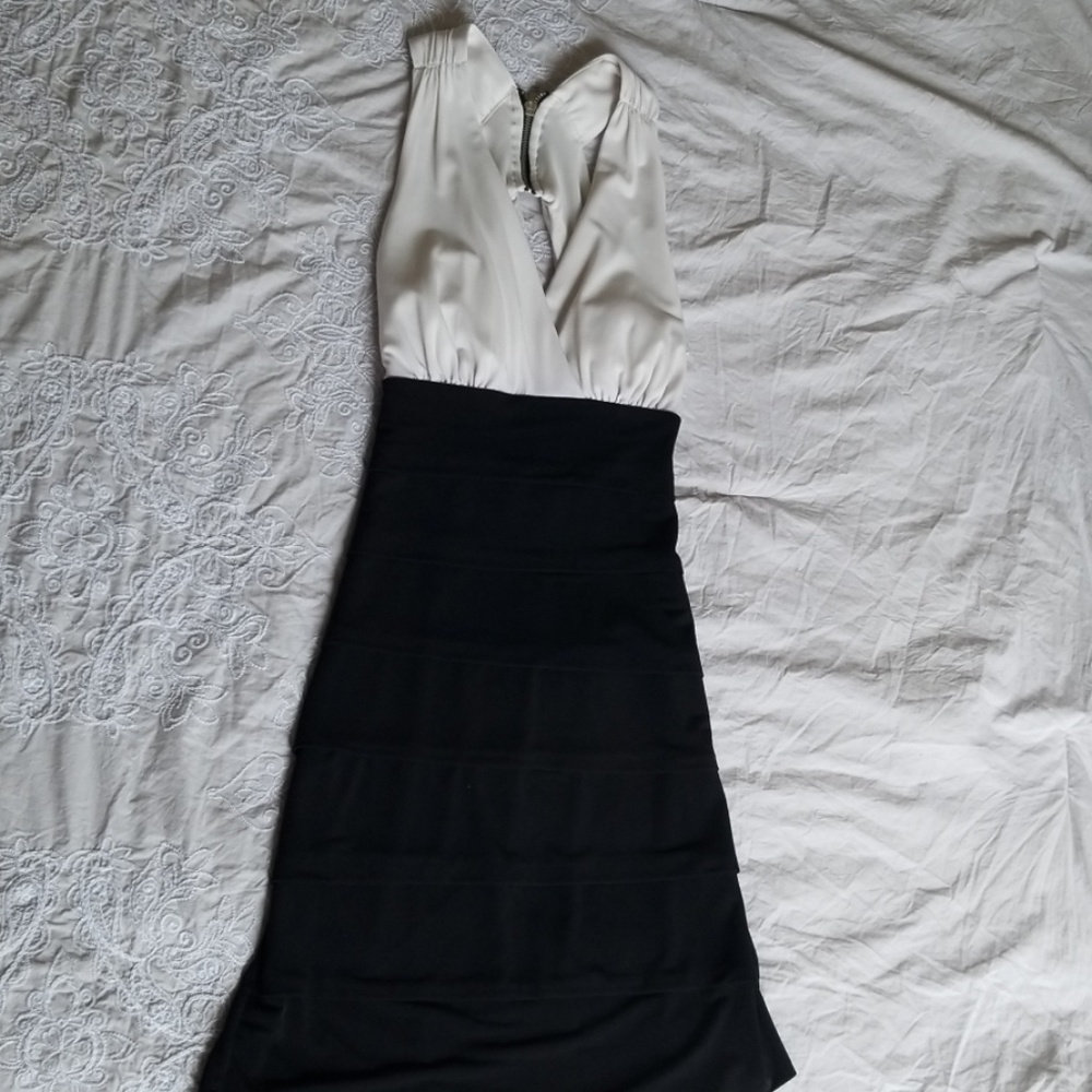 Black and white cocktail dress